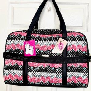 Betsey Johnson BLK Floral Weekender Bag - NEW!